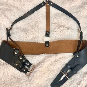 NWOT Black Suspender Buckle Under bust Harness Belt